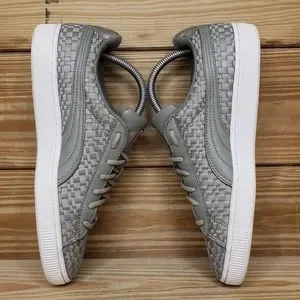 Puma Womens 9 Sneaker Basket Woven Satin Leather EP Rock Ridge Lace Up Shoes
